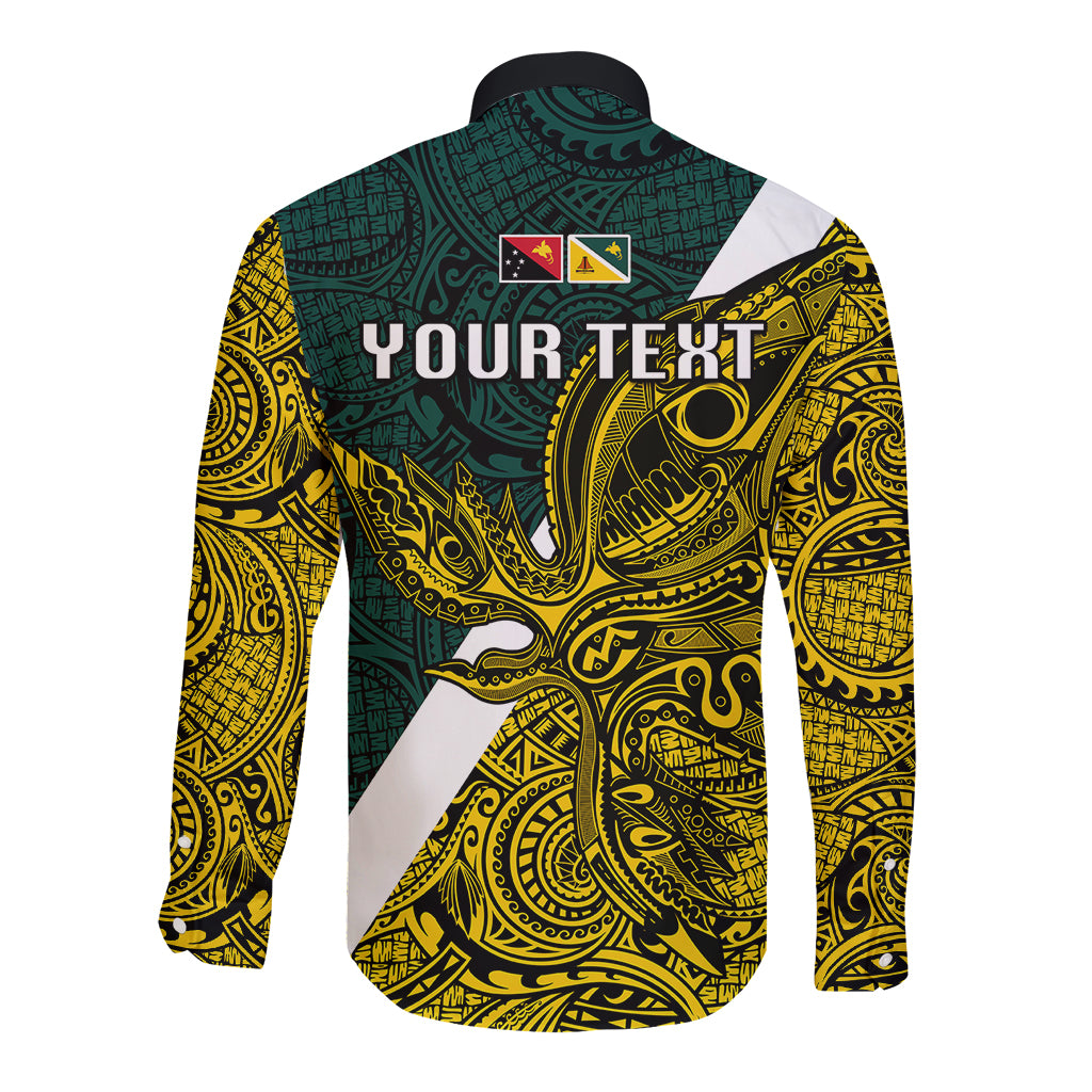 Personalised Papua New Guinea Jiwaka Province Long Sleeve Button Shirt PNG Birds Of Paradise Polynesian Arty Style LT03 - Polynesian Pride