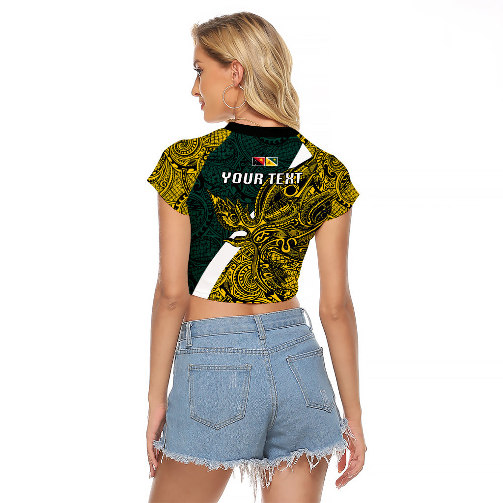 Personalised Papua New Guinea Jiwaka Province Raglan Cropped T Shirt PNG Birds Of Paradise Polynesian Arty Style LT03 - Polynesian Pride