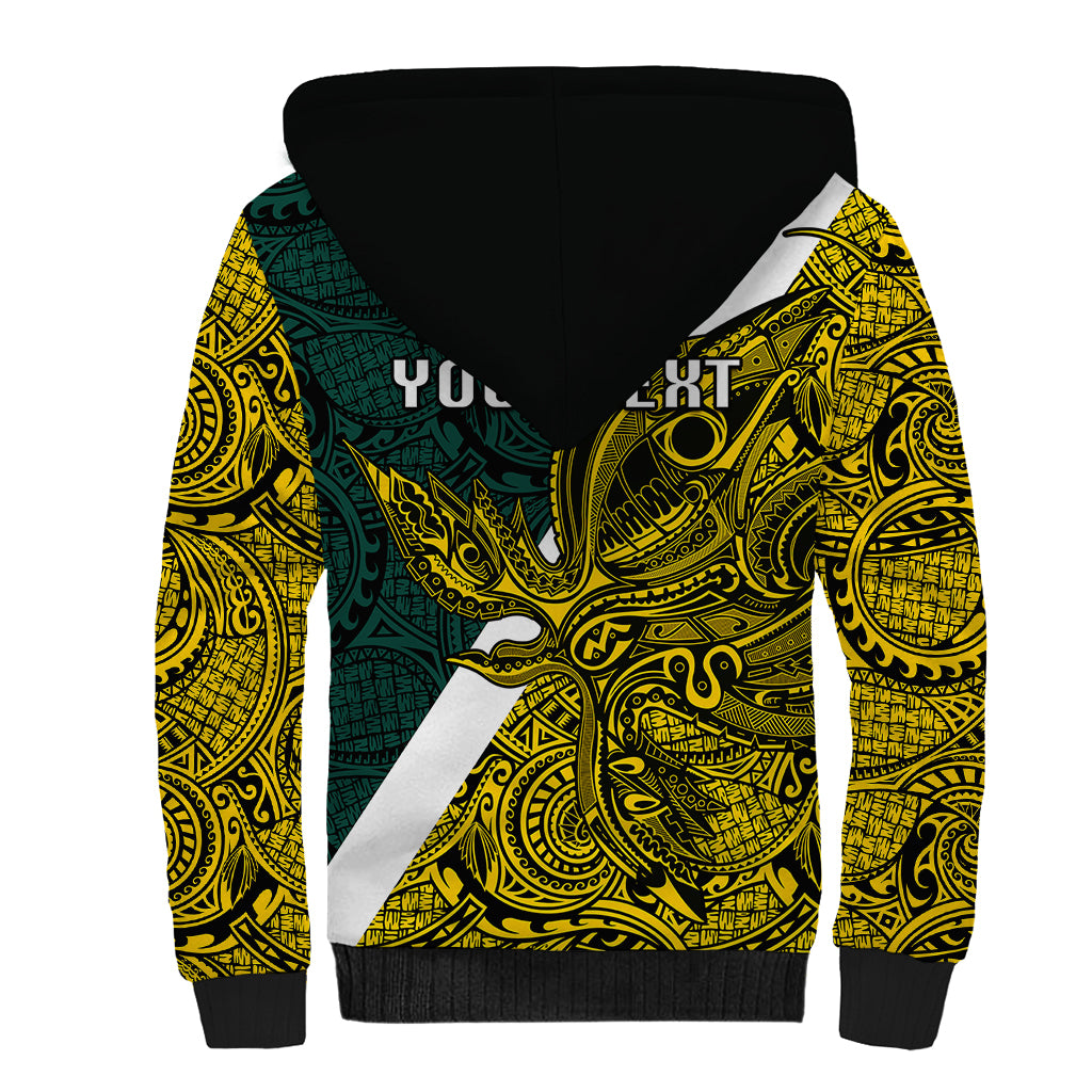 Personalised Papua New Guinea Jiwaka Province Sherpa Hoodie PNG Birds Of Paradise Polynesian Arty Style LT03 - Polynesian Pride