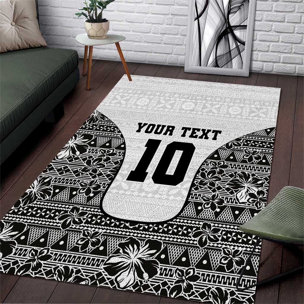 Custom Fiji Pacific Rugby 2024 Area Rug Tapa Tribal and Fijian Masi Pattern