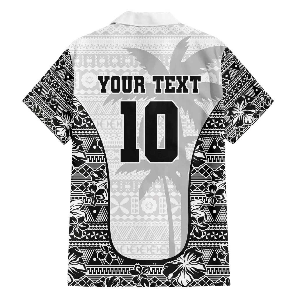 Custom Fiji Pacific Rugby 2024 Family Matching Short Sleeve Bodycon Dress and Hawaiian Shirt Tapa Tribal and Fijian Masi Pattern