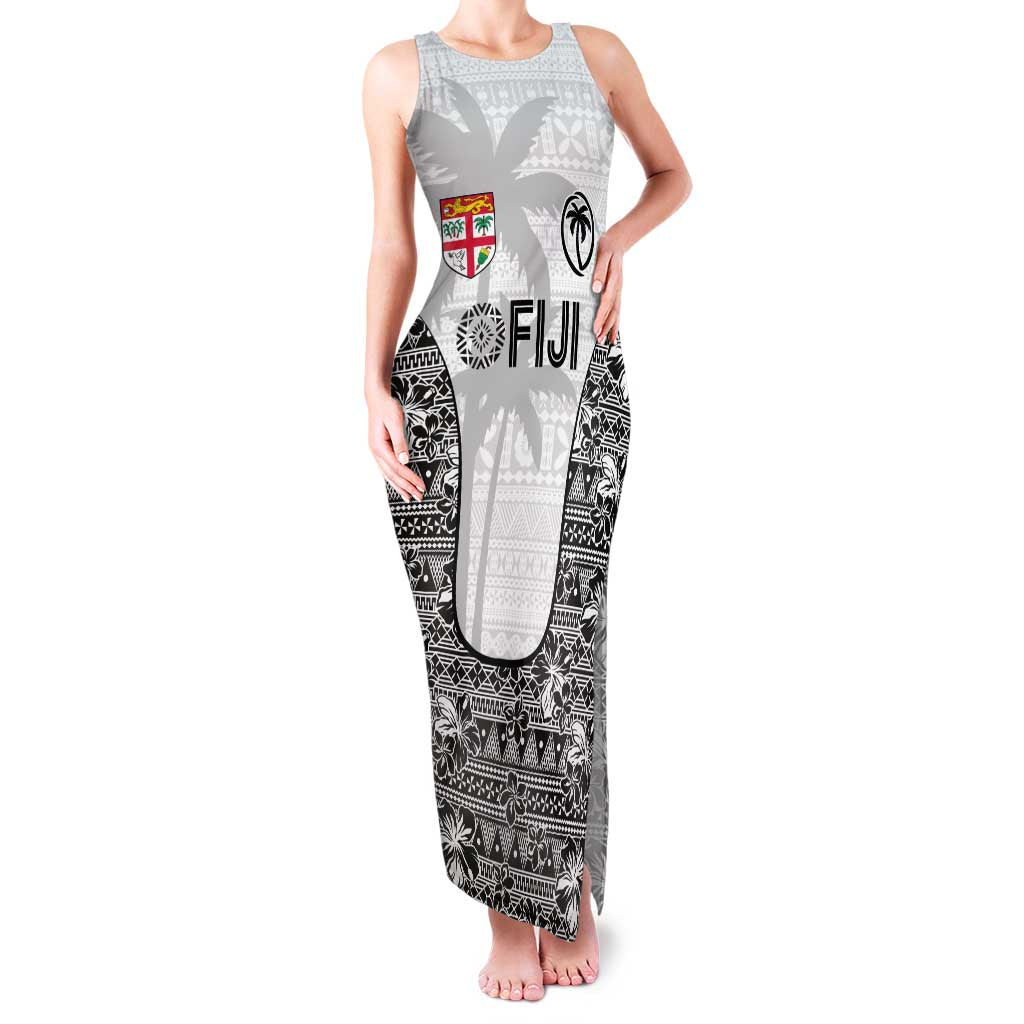 Custom Fiji Pacific Rugby 2024 Family Matching Tank Maxi Dress and Hawaiian Shirt Tapa Tribal and Fijian Masi Pattern