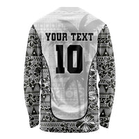 Custom Fiji Pacific Rugby 2024 Long Sleeve Shirt Tapa Tribal and Fijian Masi Pattern