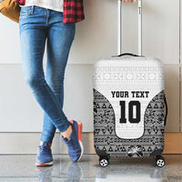 Custom Fiji Pacific Rugby 2024 Luggage Cover Tapa Tribal and Fijian Masi Pattern