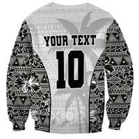 Custom Fiji Pacific Rugby 2024 Sweatshirt Tapa Tribal and Fijian Masi Pattern