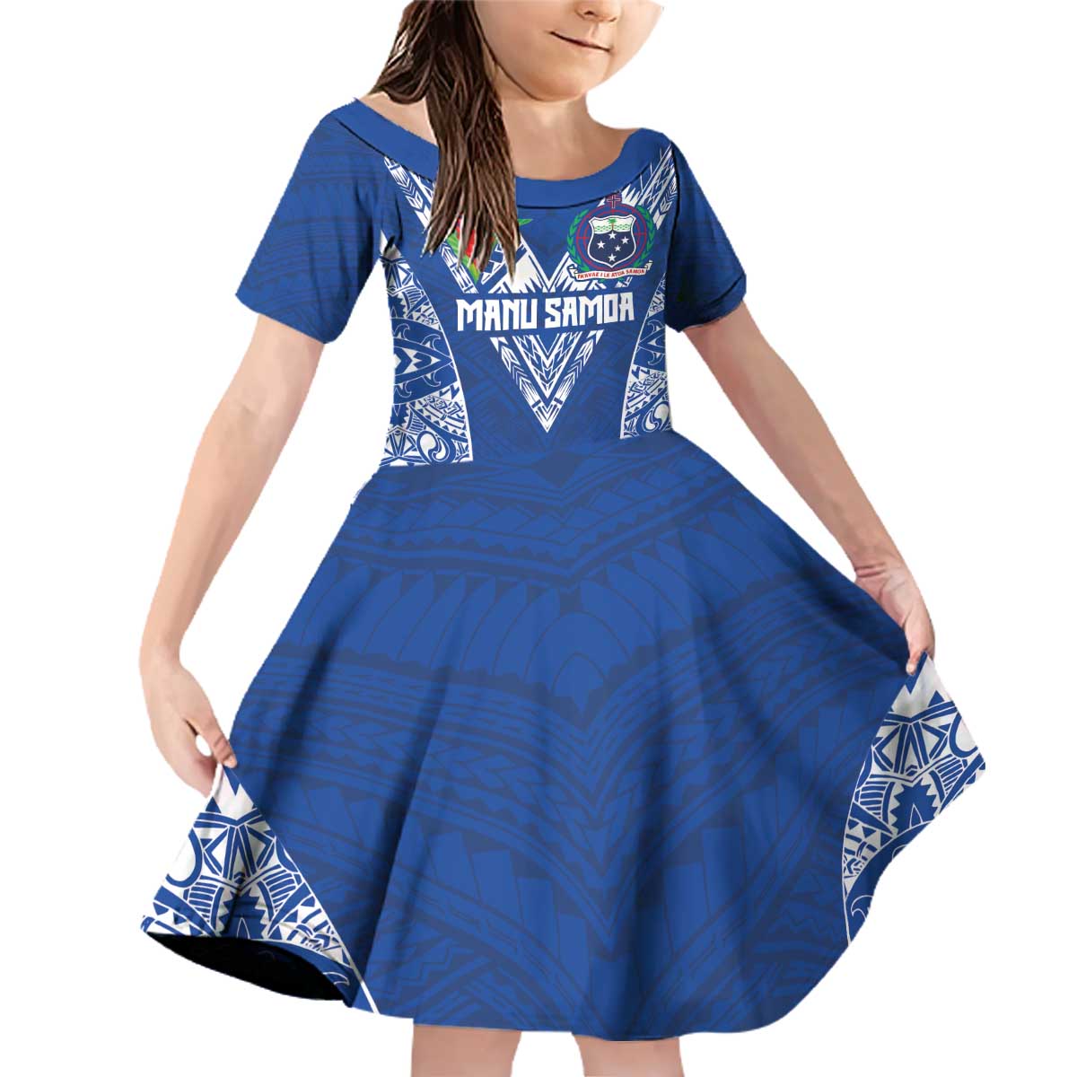 Custom Samoa Pacific Rugby 2024 Family Matching Off Shoulder Short Dress and Hawaiian Shirt Polynesian Pacific Tribal Pattern