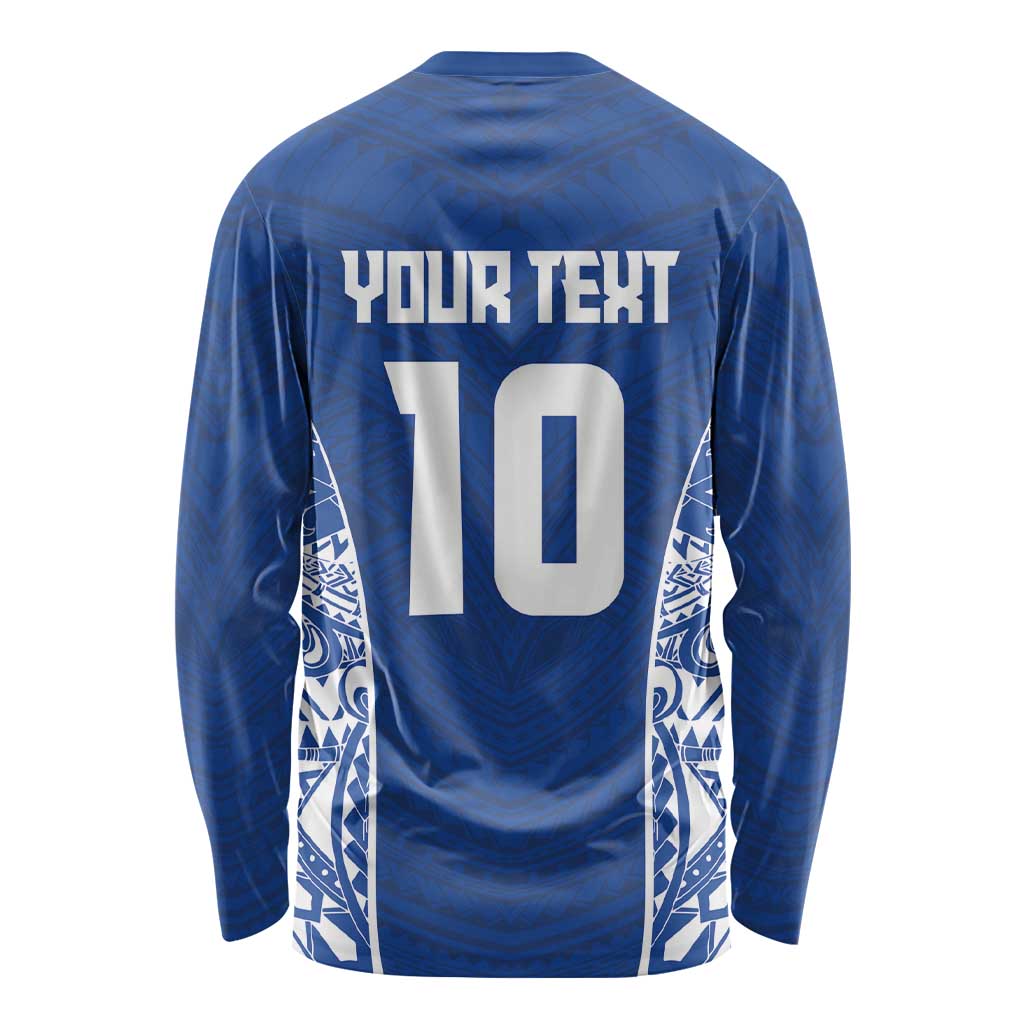 Custom Samoa Pacific Rugby 2024 Long Sleeve Shirt Polynesian Pacific Tribal Pattern