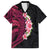 Hawaiian Tropical Plumeria Art Polynesian Tattoo Hawaiian Shirt Black and Bright Pink Color