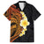 Hawaiian Tropical Plumeria Art Polynesian Tattoo Hawaiian Shirt Black and Autumn Color Theme