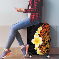 Hawaiian Tropical Plumeria Art Polynesian Tattoo Luggage Cover Black and Autumn Color Theme