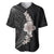 Hawaiian Tropical Plumeria Art Polynesian Tattoo Baseball Jersey Grayscale Color