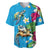 Hawaiian Tropical Flower and Honu Under Blue Water Baseball Jersey