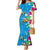 Hawaiian Tropical Flower and Honu Under Blue Water Mermaid Dress