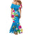 Hawaiian Tropical Flower and Honu Under Blue Water Mermaid Dress