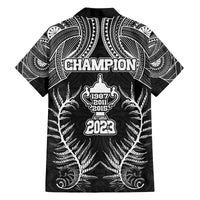 New Zealand Rugby Family Matching Off Shoulder Short Dress and Hawaiian Shirt Aotearoa Champion Cup History with Silver Fern LT03 - Polynesian Pride