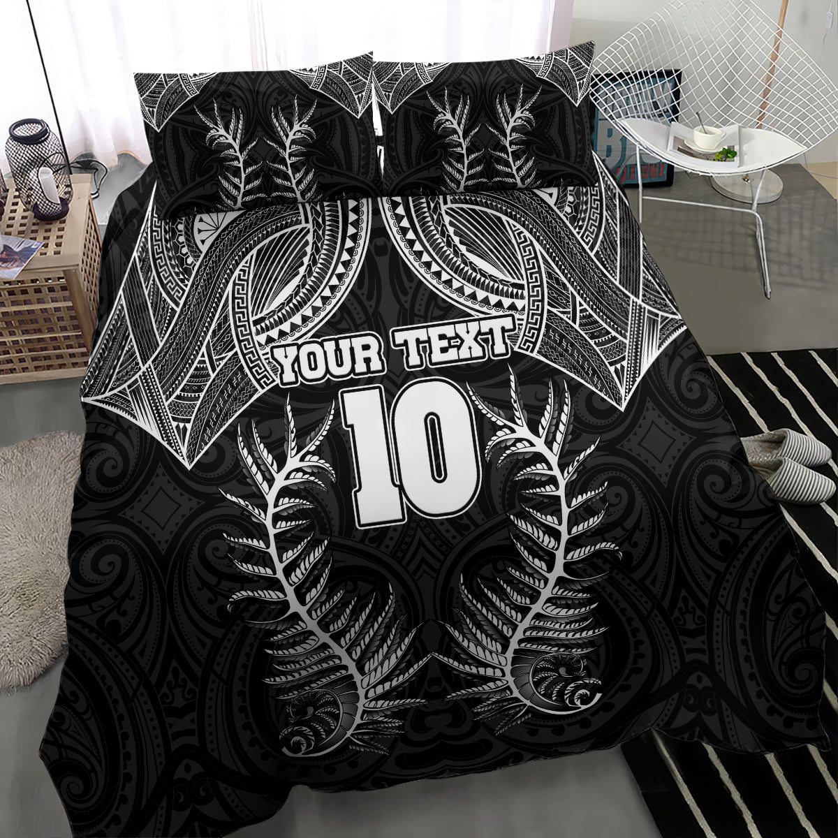 Custom New Zealand Rugby Bedding Set Aotearoa Champion Cup History with Silver Fern LT03 - Polynesian Pride
