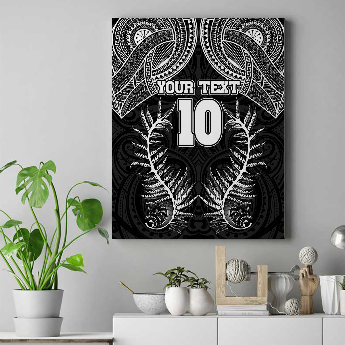 Custom New Zealand Rugby Canvas Wall Art Aotearoa Champion Cup History with Silver Fern LT03 Black - Polynesian Pride