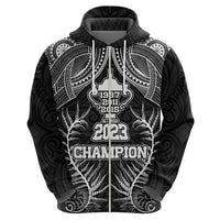 Custom New Zealand Rugby Hoodie Aotearoa Champion Cup History with Silver Fern LT03 - Polynesian Pride