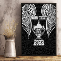 Personalised New Zealand Rugby Canvas Wall Art Aotearoa Champion Cup History with Haka Dance LT03 - Polynesian Pride