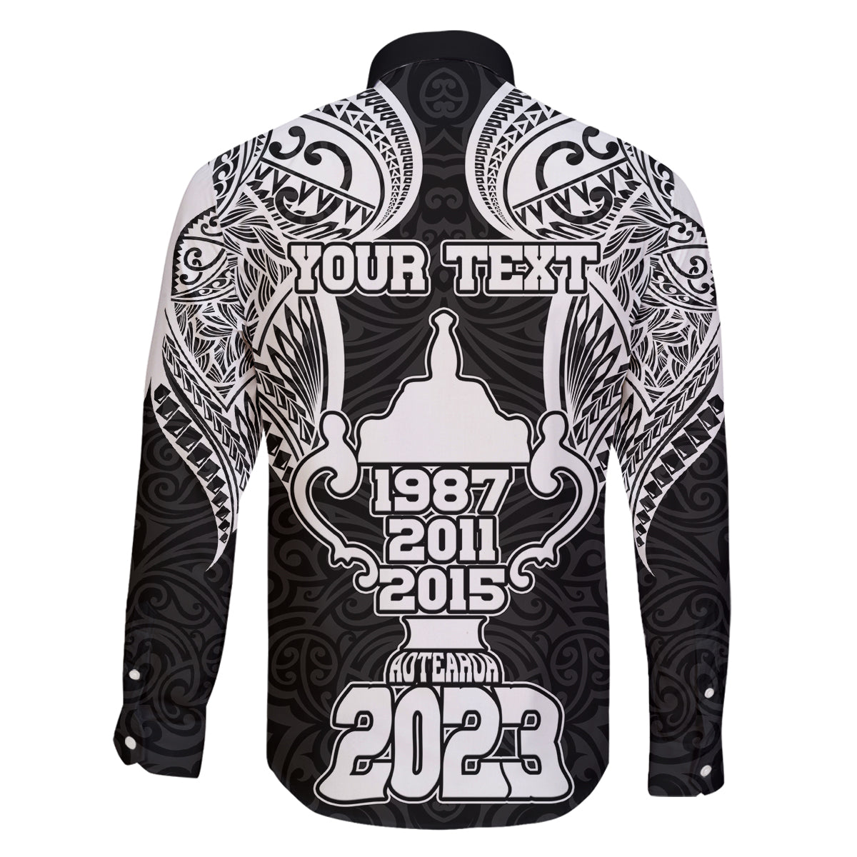 Personalised New Zealand Rugby Family Matching Off Shoulder Long Sleeve Dress and Hawaiian Shirt Aotearoa Champion Cup History with Haka Dance LT03 - Polynesian Pride