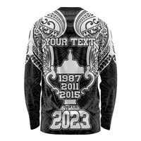 Personalised New Zealand Rugby Long Sleeve Shirt Aotearoa Champion Cup History with Haka Dance LT03 - Polynesian Pride