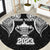 Personalised New Zealand Rugby Round Carpet Aotearoa Champion Cup History with Haka Dance LT03 Black - Polynesian Pride