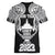 Personalised New Zealand Rugby Women V Neck T Shirt Aotearoa Champion Cup History with Haka Dance LT03 - Polynesian Pride