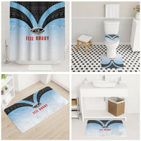 Fijian Rugby Bathroom Set Tapa Pattern Retro Sporty Style