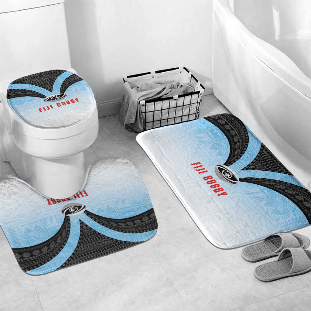 Fijian Rugby Bathroom Set Tapa Pattern Retro Sporty Style