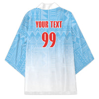Custom Fijian Rugby Kimono Tapa Pattern Retro Sporty Style