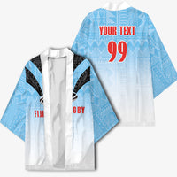 Custom Fijian Rugby Kimono Tapa Pattern Retro Sporty Style