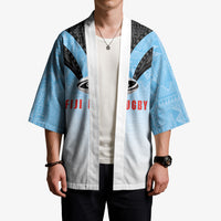 Custom Fijian Rugby Kimono Tapa Pattern Retro Sporty Style
