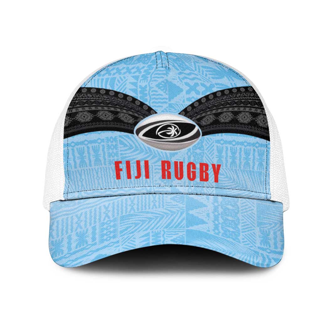Fijian Rugby Mesh Trucker Cap Tapa Pattern Retro Sporty Style