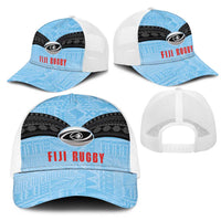 Fijian Rugby Mesh Trucker Cap Tapa Pattern Retro Sporty Style