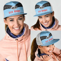 Fijian Rugby Mesh Trucker Cap Tapa Pattern Retro Sporty Style