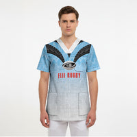 Custom Fijian Rugby Scrub Top Tapa Pattern Retro Sporty Style LT03 - Polynesian Pride