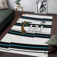 Fijian Rugby Sevens Area Rug Masi Tapa Pattern Stripes Sporty Style