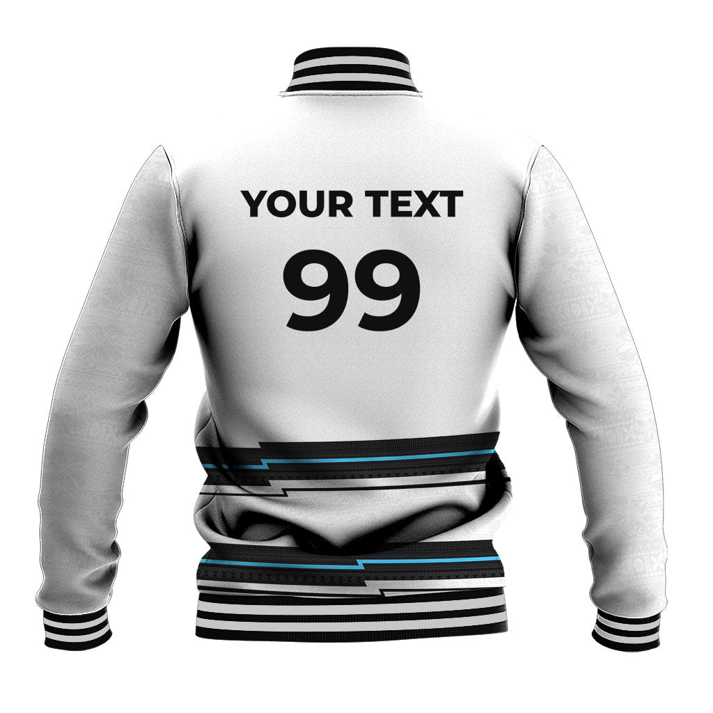 Custom Fijian Rugby Sevens Baseball Jacket Masi Tapa Pattern Stripes Sporty Style LT03 - Polynesian Pride