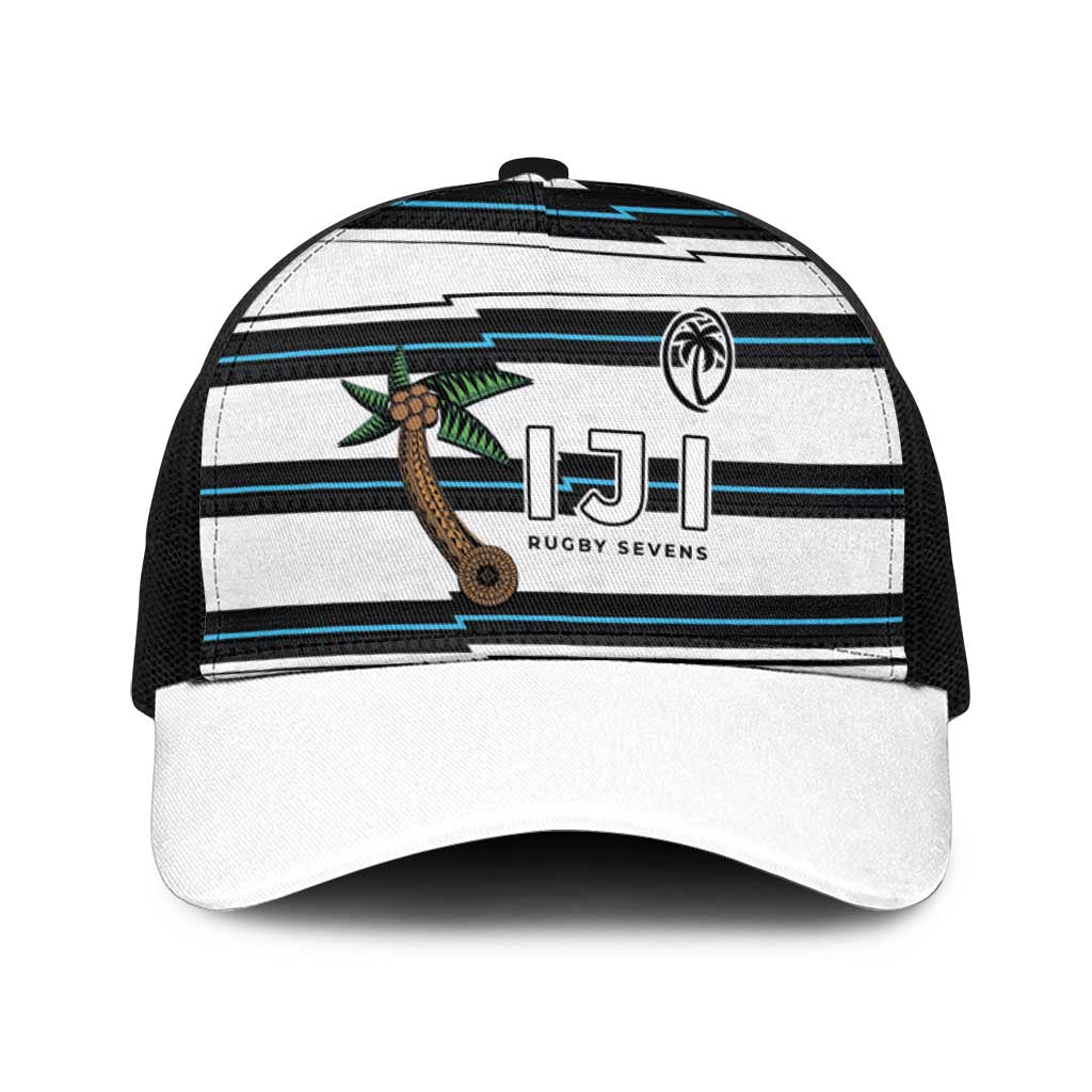 Fijian Rugby Sevens Baseball Net Cap Masi Tapa Pattern Stripes Sporty Style