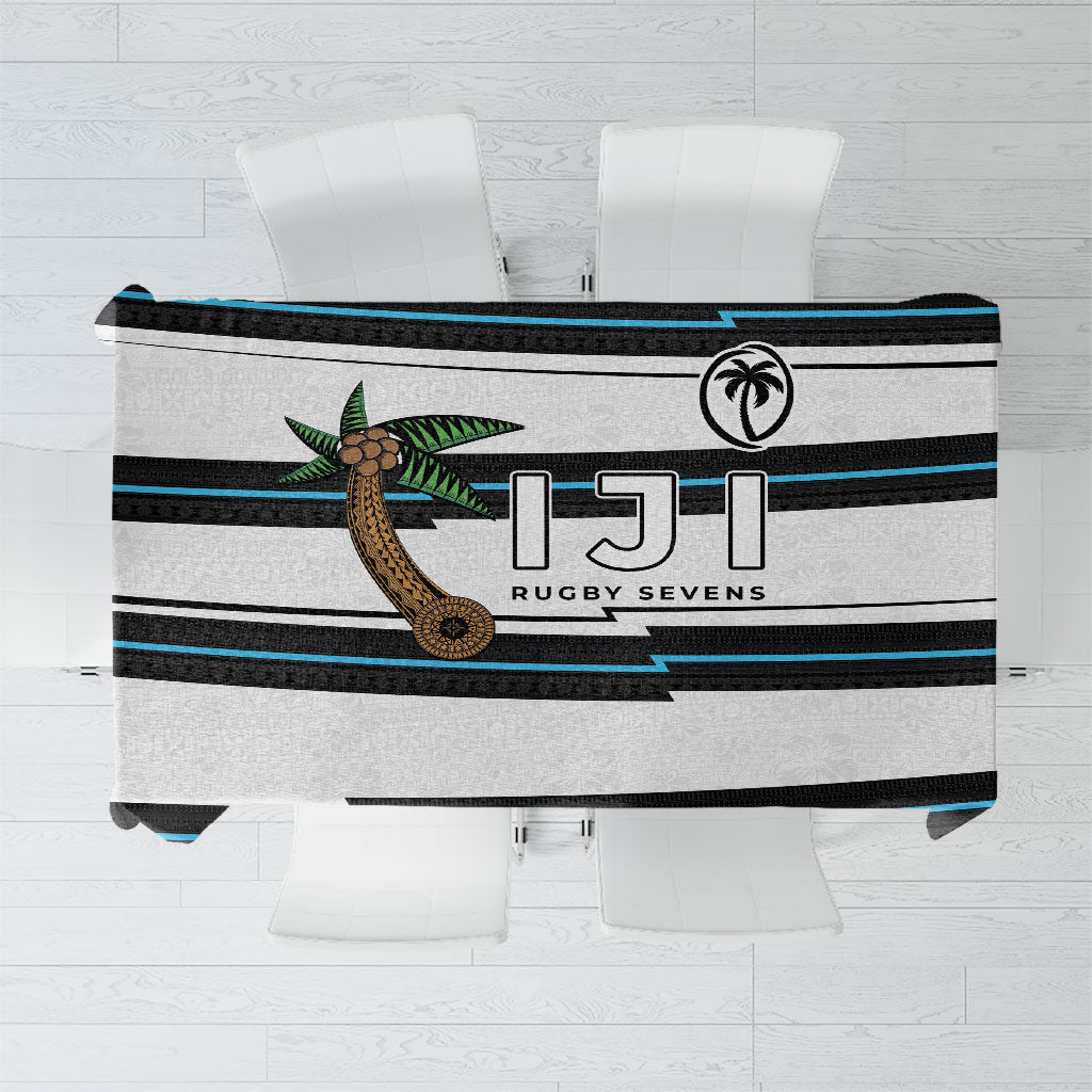 Fijian Rugby Sevens Tablecloth Masi Tapa Pattern Stripes Sporty Style