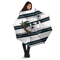 Fijian Rugby Sevens Umbrella Masi Tapa Pattern Stripes Sporty Style