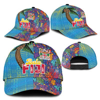 Fijian Coral Reef Classic Cap with Traditional Tapa Pattern Split Style LT03 - Polynesian Pride