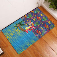 Fijian Coral Reef Rubber Doormat with Traditional Tapa Pattern Split Style LT03 - Polynesian Pride