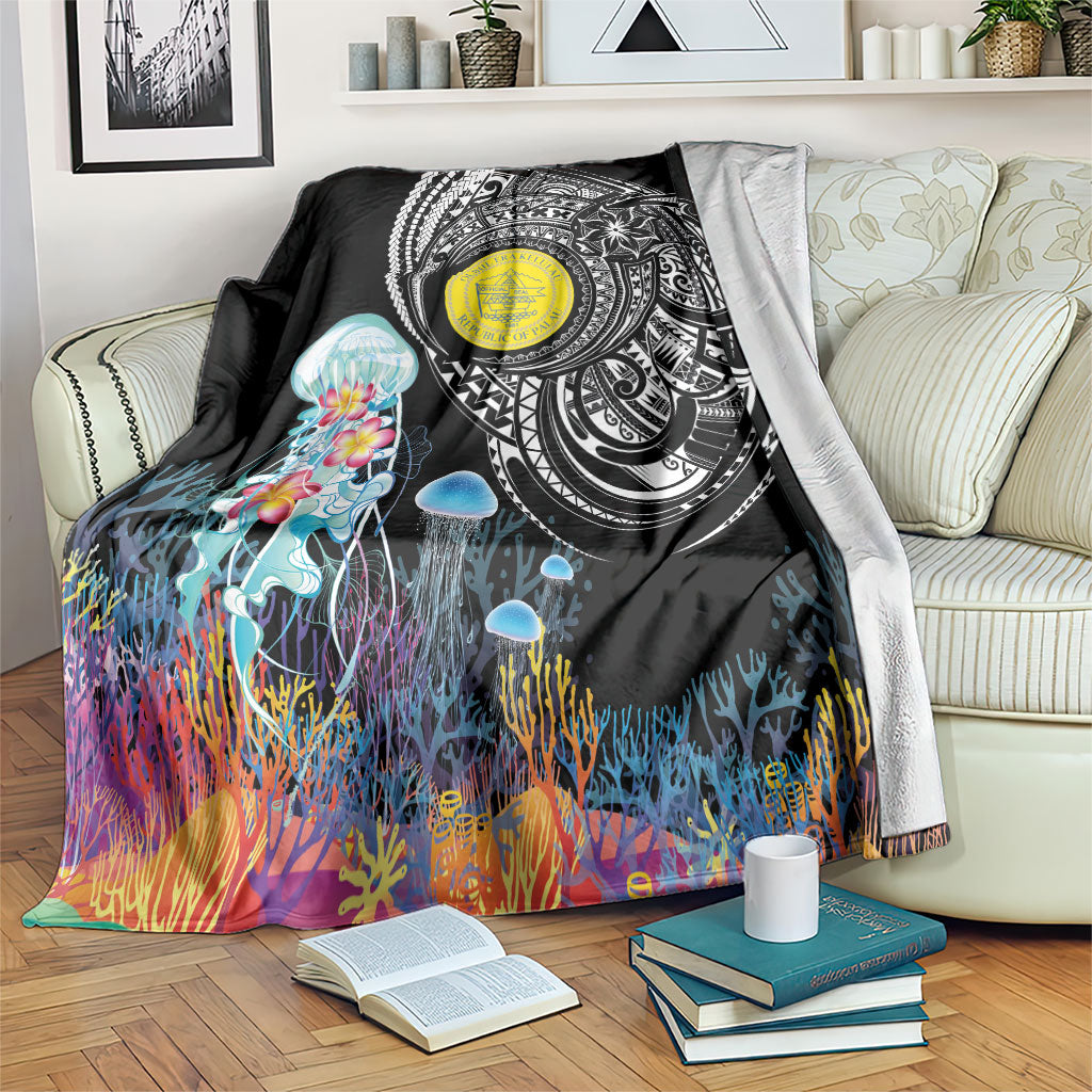 Palau Jellyfish Blanket Coral Reef with Polynesian Pattern