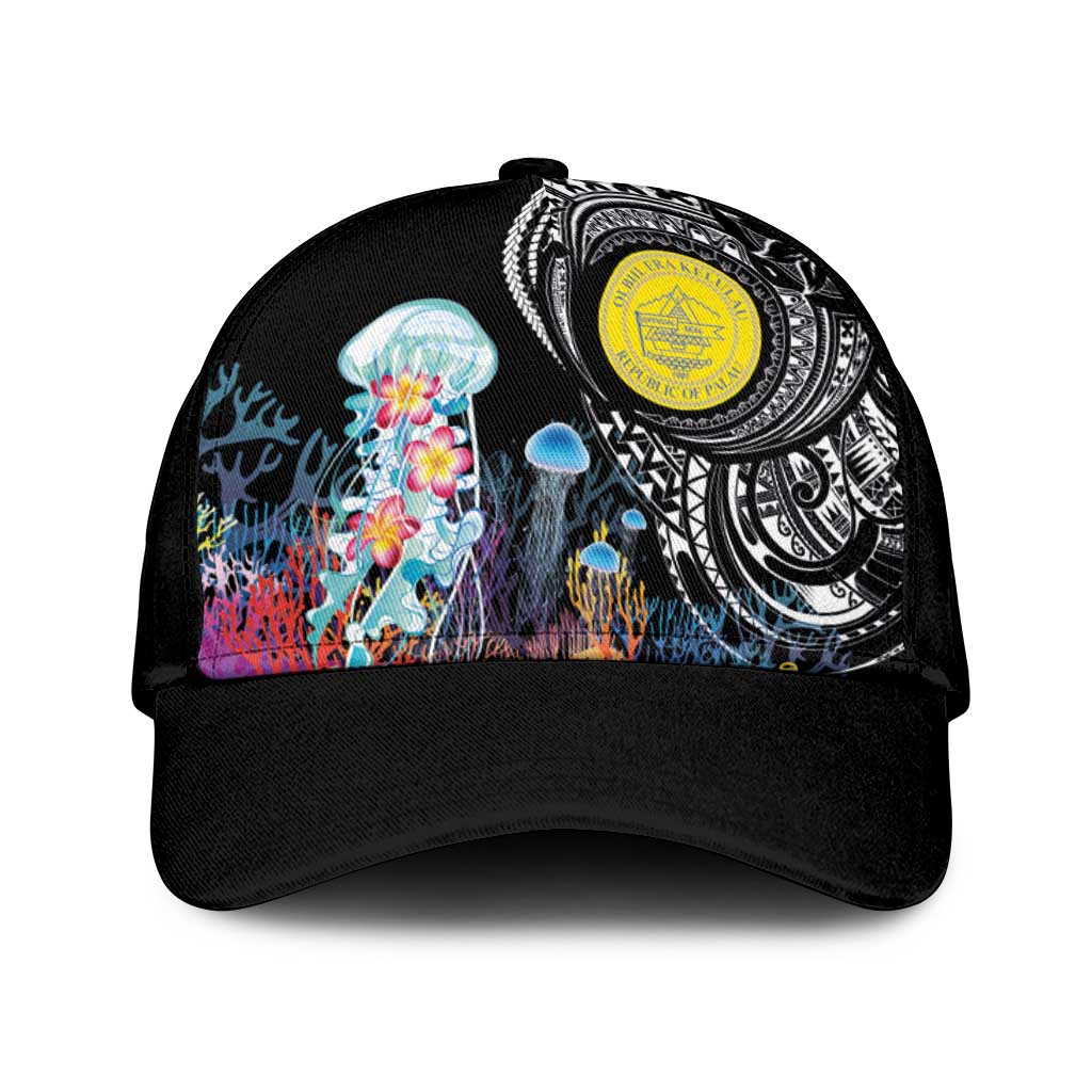Palau Jellyfish Classic Cap Coral Reef with Polynesian Pattern