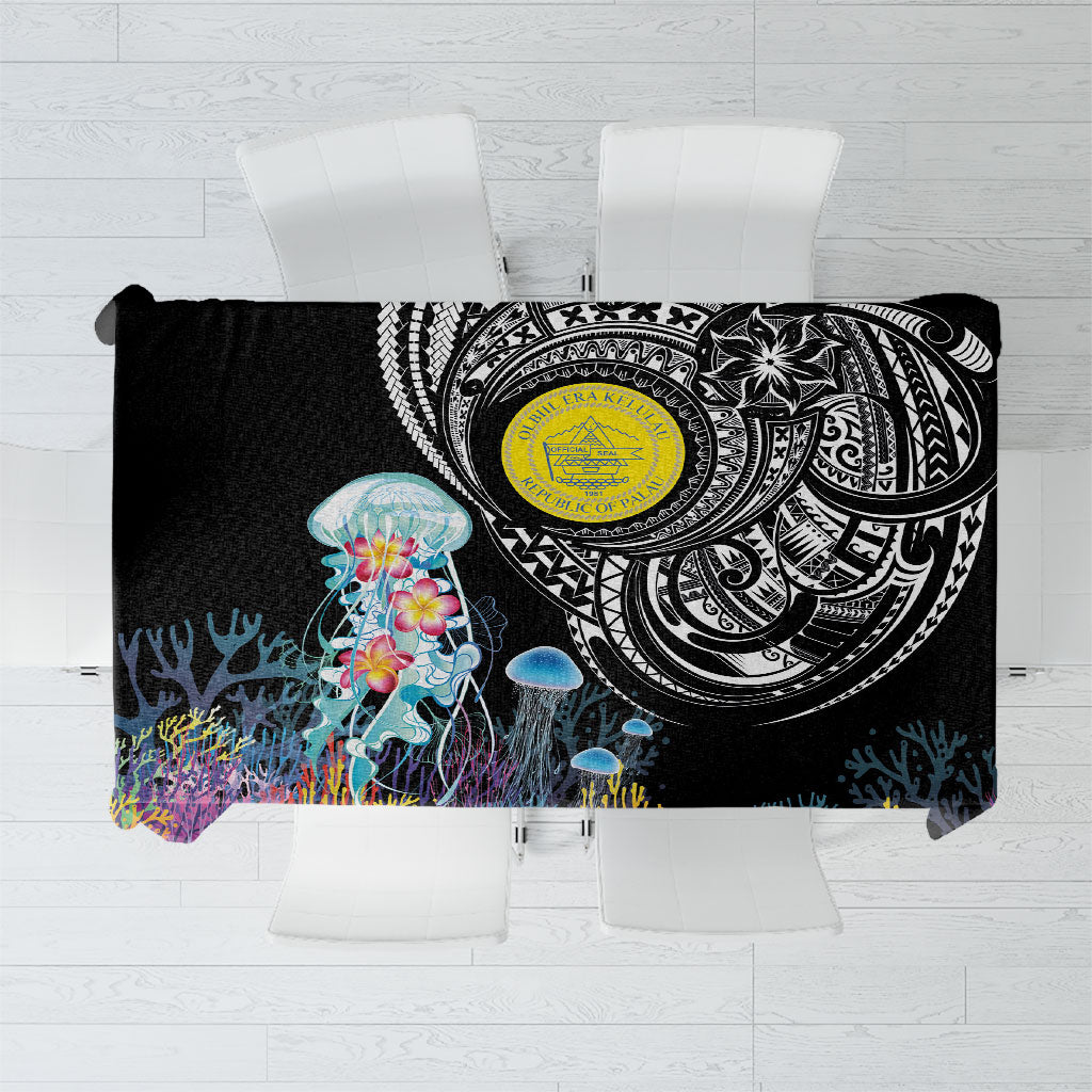 Palau Jellyfish Tablecloth Coral Reef with Polynesian Pattern