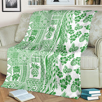 Hawaii Blanket Aloha Tropical Plants Tribal Pattern Green Version LT03 - Polynesian Pride