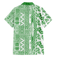 Hawaii Family Matching Puletasi Dress and Hawaiian Shirt Aloha Tropical Plants Tribal Pattern Green Version LT03 - Polynesian Pride
