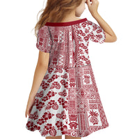 Hawaii Family Matching Puletasi Dress and Hawaiian Shirt Aloha Tropical Plants Tribal Pattern Red Version LT03 - Polynesian Pride