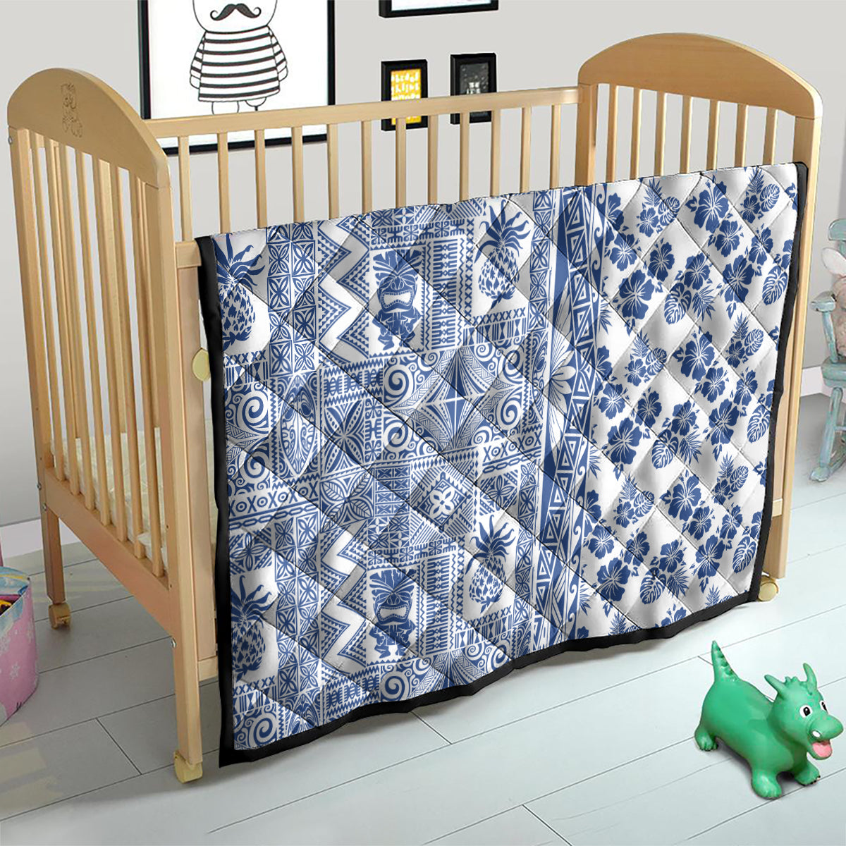 Hawaii Quilt Aloha Tropical Plants Tribal Pattern Blue Version LT03 - Polynesian Pride